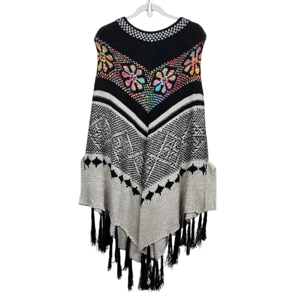 Alberto Makali New York Knit Shawl Metallic Glitter Tie Dye Womens Size L/XL